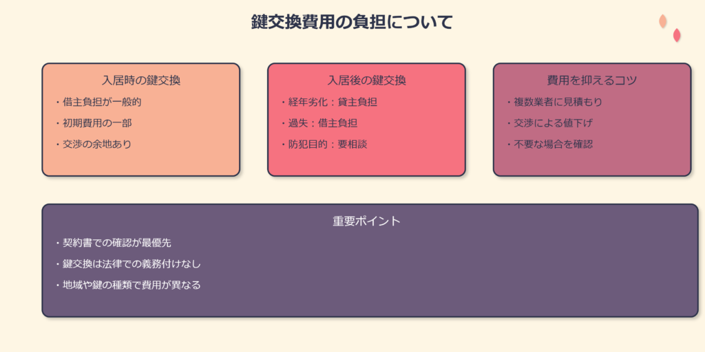 鍵交換費用の負担について図解